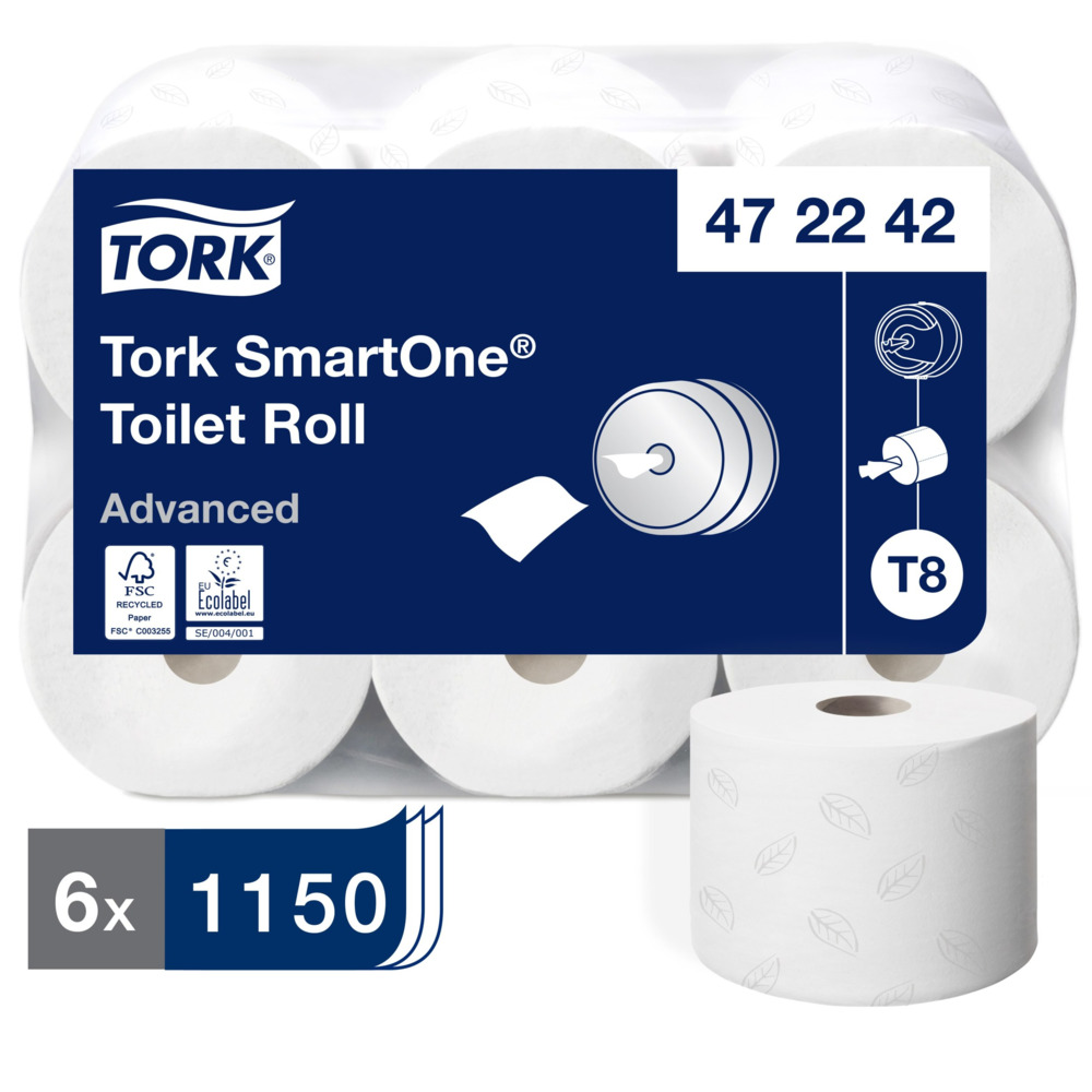 Hartie igienica Tork SmartOne, T8; 2 straturi