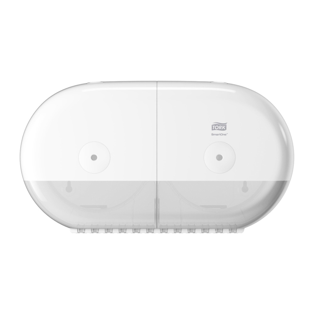 Dozator pentru hartie igienica Tork SmartOne® Twin Mini, T9; plastic, alb si negru