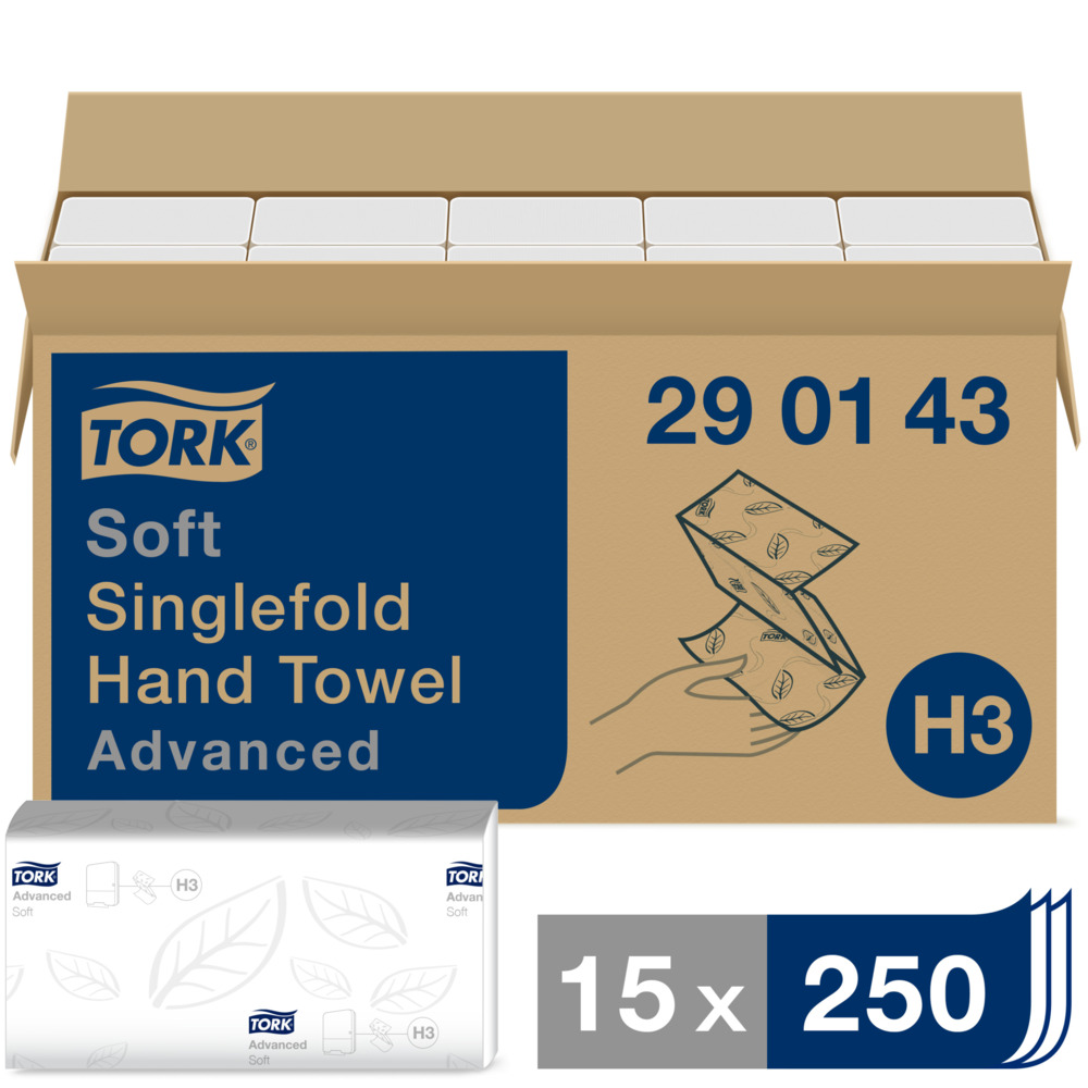 Tork H3 Advanced C-fold soft 2-laags Handdoek 23x23 cm