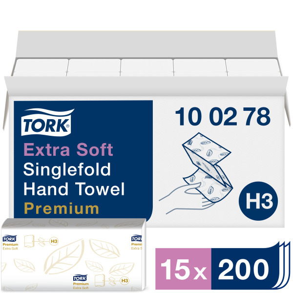 Essuie-mains Tork extra doux à plis en Z Premium