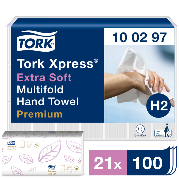 Prosoape Tork Xpress Multifold extra soft, H2; 2 straturi