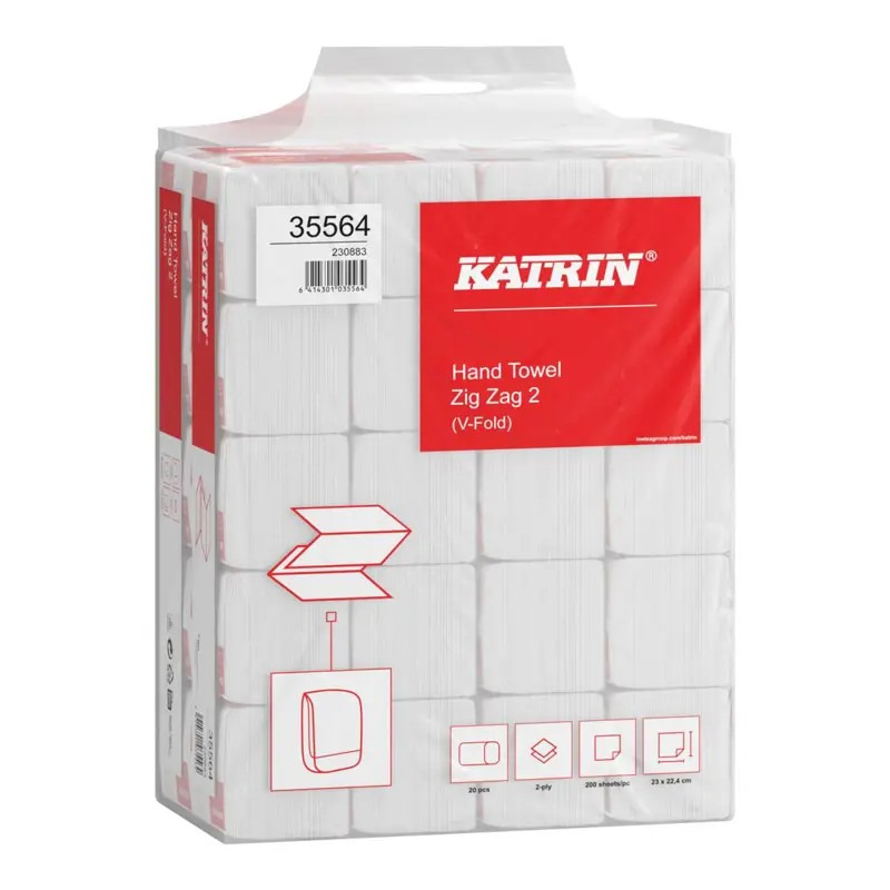 Katrin ręczniki ZZ naturalne 20 x 200 listków 2-warstwowe Handy Pack 35564