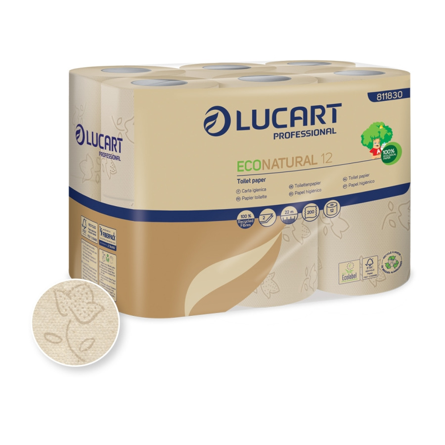 Lucart Econatural 12 papier toilette rouleau traditionnel