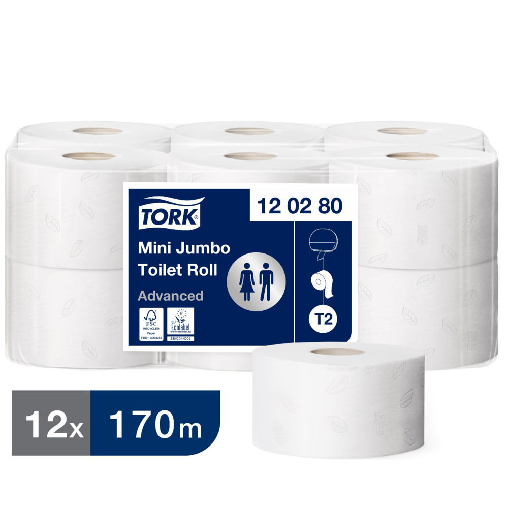 Tork T2 Advanced Mini Jumbo 2 ply Toilet paper